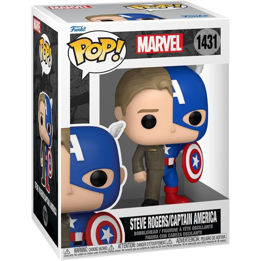 Funko Pop Marvel - Vinyl Figure 1431 Split Captain America/Steve Rogers 9cm 30/11/24
