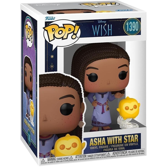 Funko Pop Disney - Wish - Pop & Buddy Funko Vinyl Figure 1390 Asha W/ Star 9Cm 31/12/23