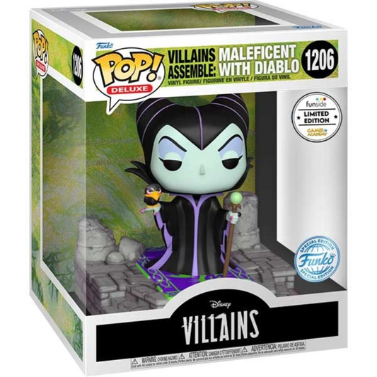 Funko Pop Disney: Villains - Pop Funko Deluxe Vinyl Figure 1206 Maleficent W/Diablo (Assemble) Ga Excl*