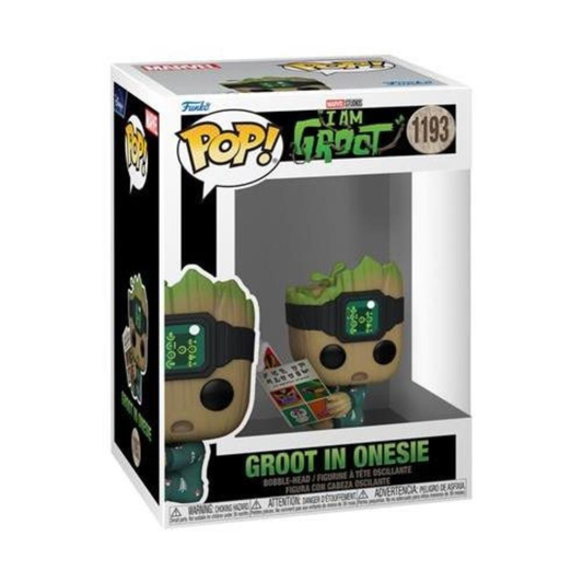 Funko Pop Marvel: I Am Groot- Pop Funko Vinyl Figure 1193 Groot Pjs W/Book 9Cm