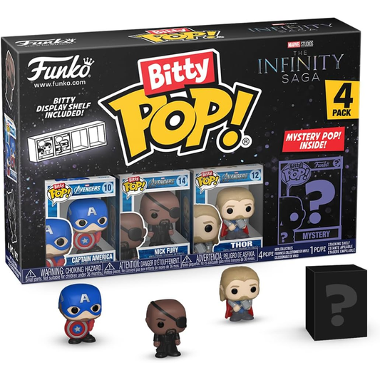 FUNKO BITTY POP 71503 - MARVEL - VINYL FIGURE - CAPITAN AMERICA (4PK) BUNDLE