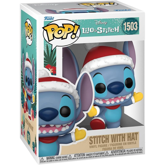 Funko Pop Disney: Holiday - Lilo & Stitich - Vinyl Figure 1503 Stitch W/Hat 9cm 31/10/24