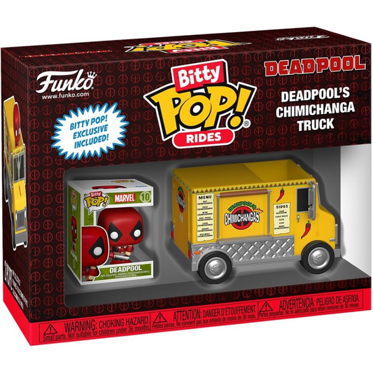 Funko Bitty Pop 83625 - Marvel - Funko Bitty Pop Ride Vinyl Figure - Deadpool W/Chimichanga Truck
