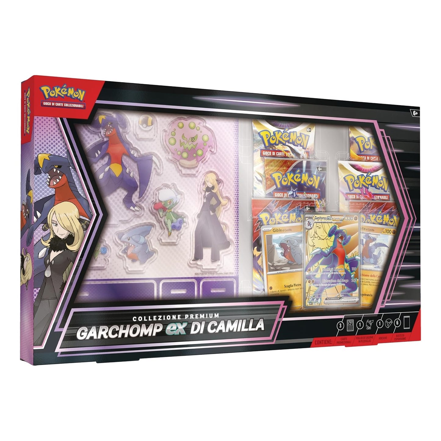 Pokémon – Collezione Premium Garchomp ex di Camilla (ITA) | Set da Collezione con 6 Buste